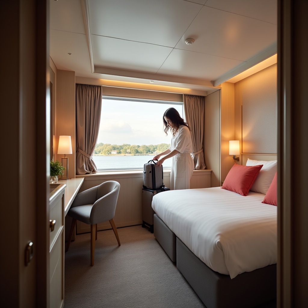 Interior cabină navă de croazieră