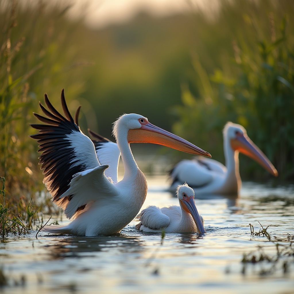 Delta Dunării cu pelicani
